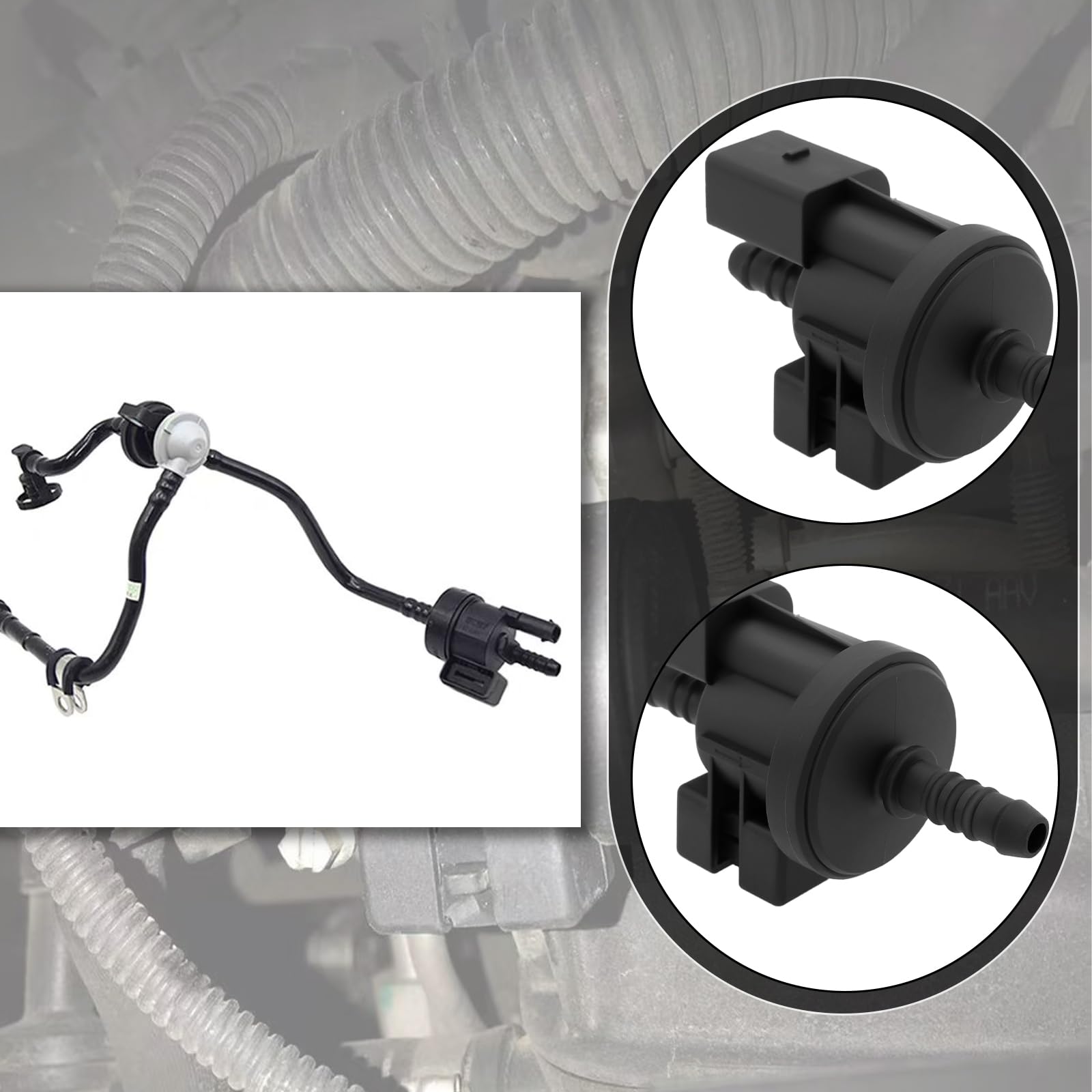 EMSea 1 Pz. Valvola Di Spurgo Del Contenitore Del Vapore Dell'auto Solenoide Valvola Di Sfiato 0280142432 06E906517A Compatibile Con Jetta Compatibile Con Golf Nero