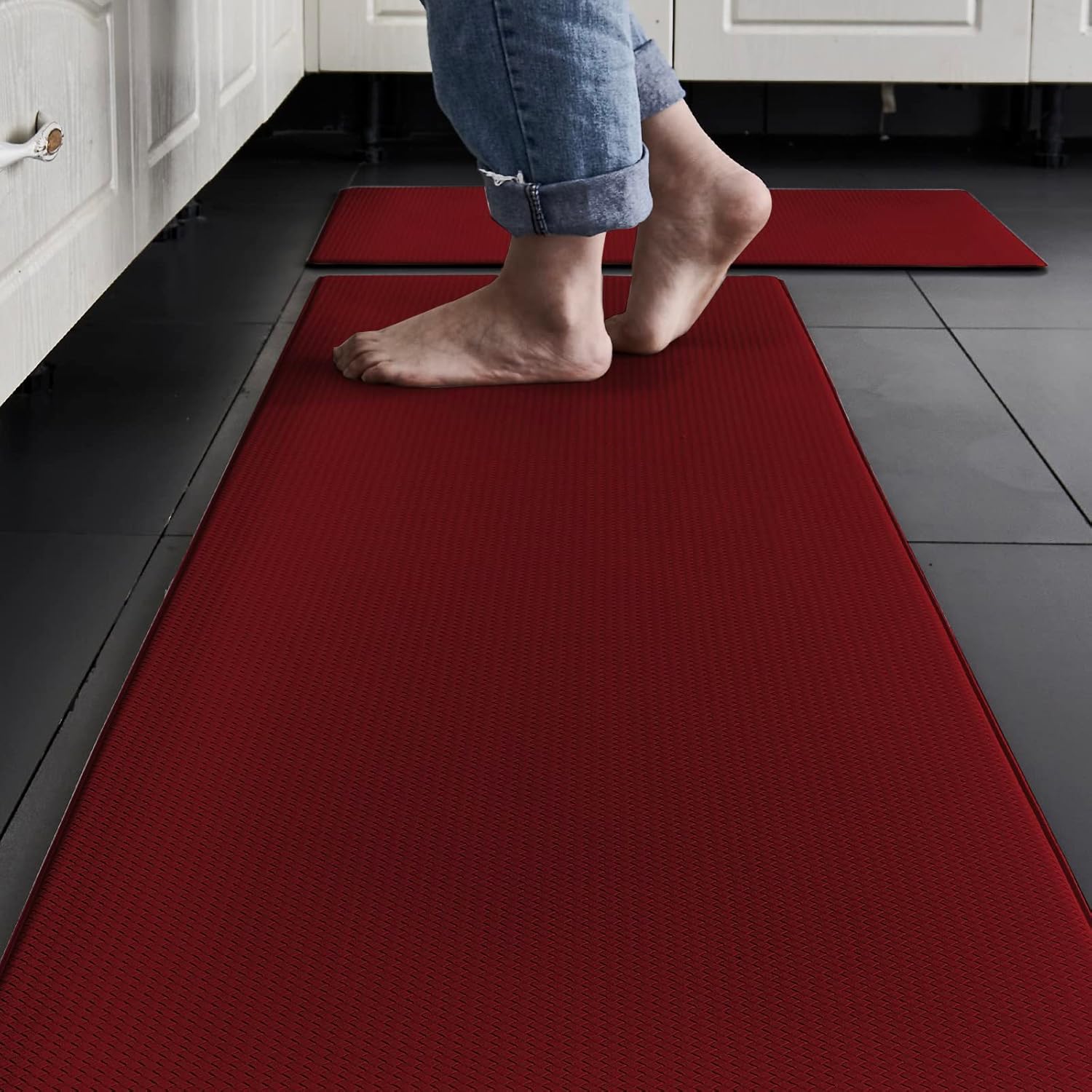 Amazon.com: COZY ISLAND Kitchen Rug Anti-Fatigue Cushioned Kitchen ...