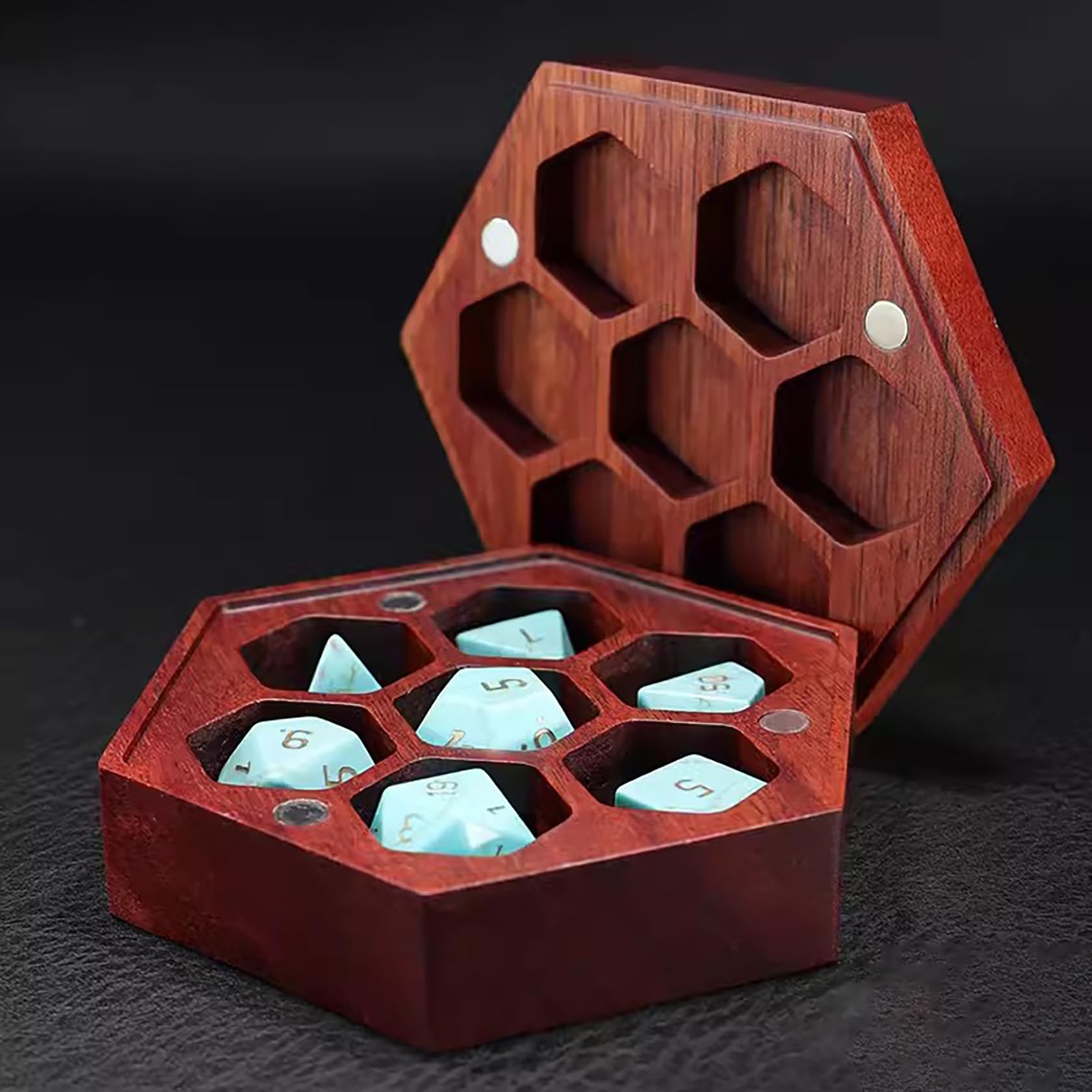 Set di dadi con bordi affilati con confezione regalo, Dungeons and Dragons, set di dadi poliedrici per giochi di ruolo D e D, set di dadi D20 D12 D10 D8 D6 D4
