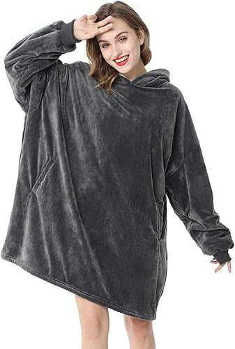 Vista 142 de LetsFunny Manta con capucha, manta de forro polar Sherpa de gran tamaño, súper suave, cálida y acogedora con bolsillo gigante, para mujeres, Aguacate
