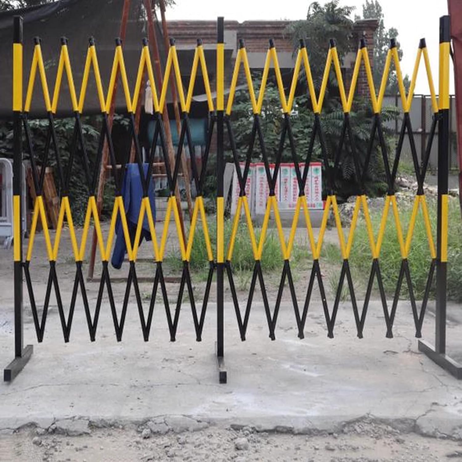 Barriera di sicurezza retrattile a fisarmonica, facile da montare, barriera di sicurezza pieghevole salvaspazio da 1,2 m, per controllo della folla e sicurezza stradale