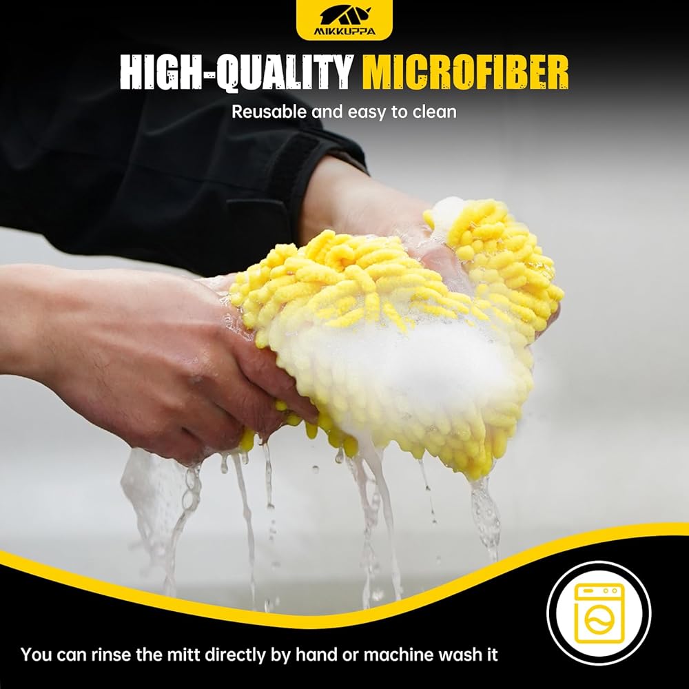 MIKKUPPA Scratch-Free Car Wash Mitt 2-Pack view 6