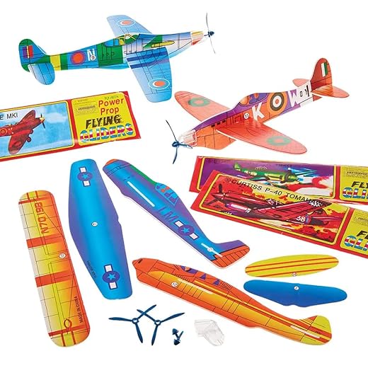 Baker Ross Gleitflugzeuge „Propeller“ – zum Spielen für Kinder – als Preis und Mitgebsel für den Kindergeburtstag (6 Stück), W314 1 - Pack, Sortiert