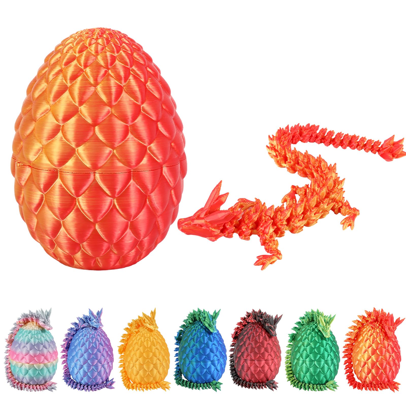 Dacnod 3D Printed Dragon Eggs for Boys Kids Toys Easter Basket Stuffers Mysterious Surprise Animals Party Decor Favors