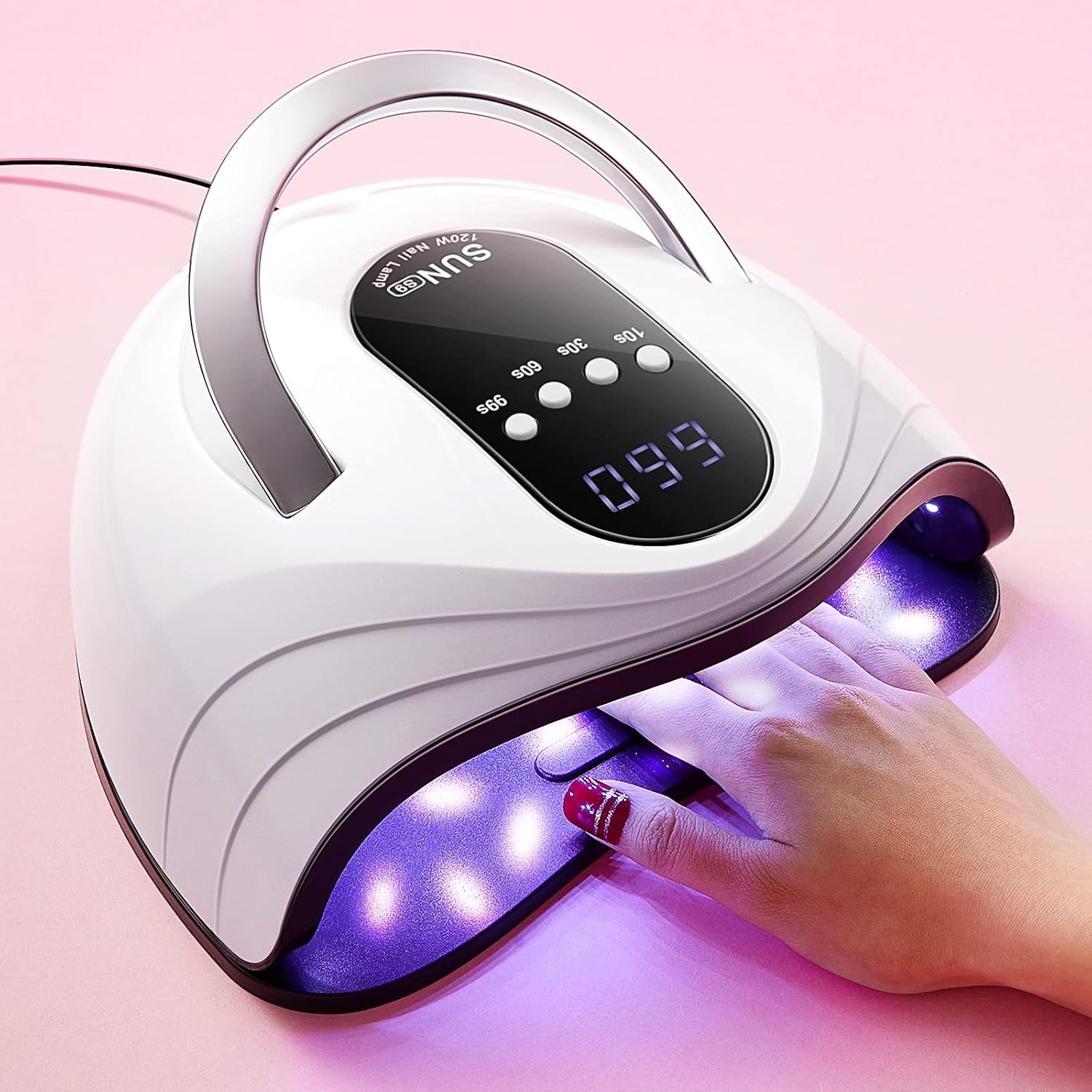 One Fire Nail Dryer, 120W Led Nail UV Light Professional, Automatic Sensor UV Led Nail Lamp Gel Polish Light, 4 Timer Gel Polish UV Nail Light, Portable Large Space UV Light for Nails Gel Polish Dryer : Beauty & Personal Care