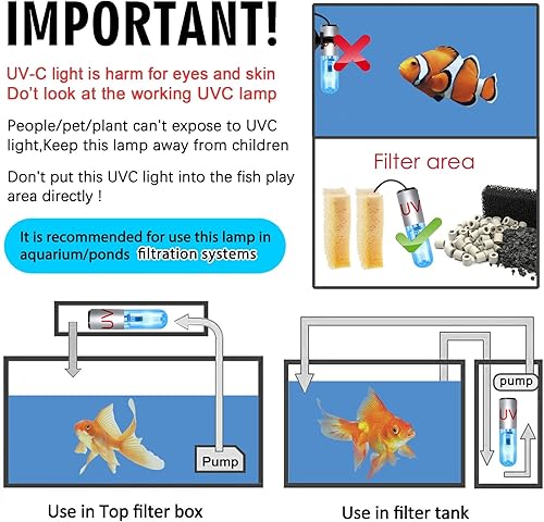 Miniatura 3 de Mini 3W temporizador UV acuario luz limpia eliminación de algas tanque de peces luz LED acuario verde limpio impermeable luz para estanque tanque