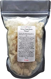 Aroma Depot 4 oz White Copal Tree Sap Known as Dammar Gum Incense I Incienso de goma de savia de árbol de Copal Blanco