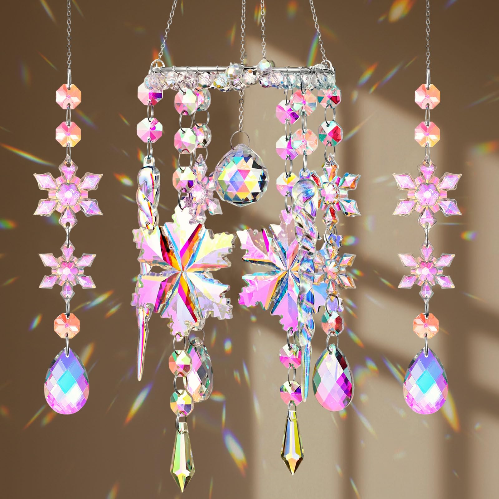 Amazon.com : Suncalla 3 Pcs Winter Snowflake Suncatchers Winter