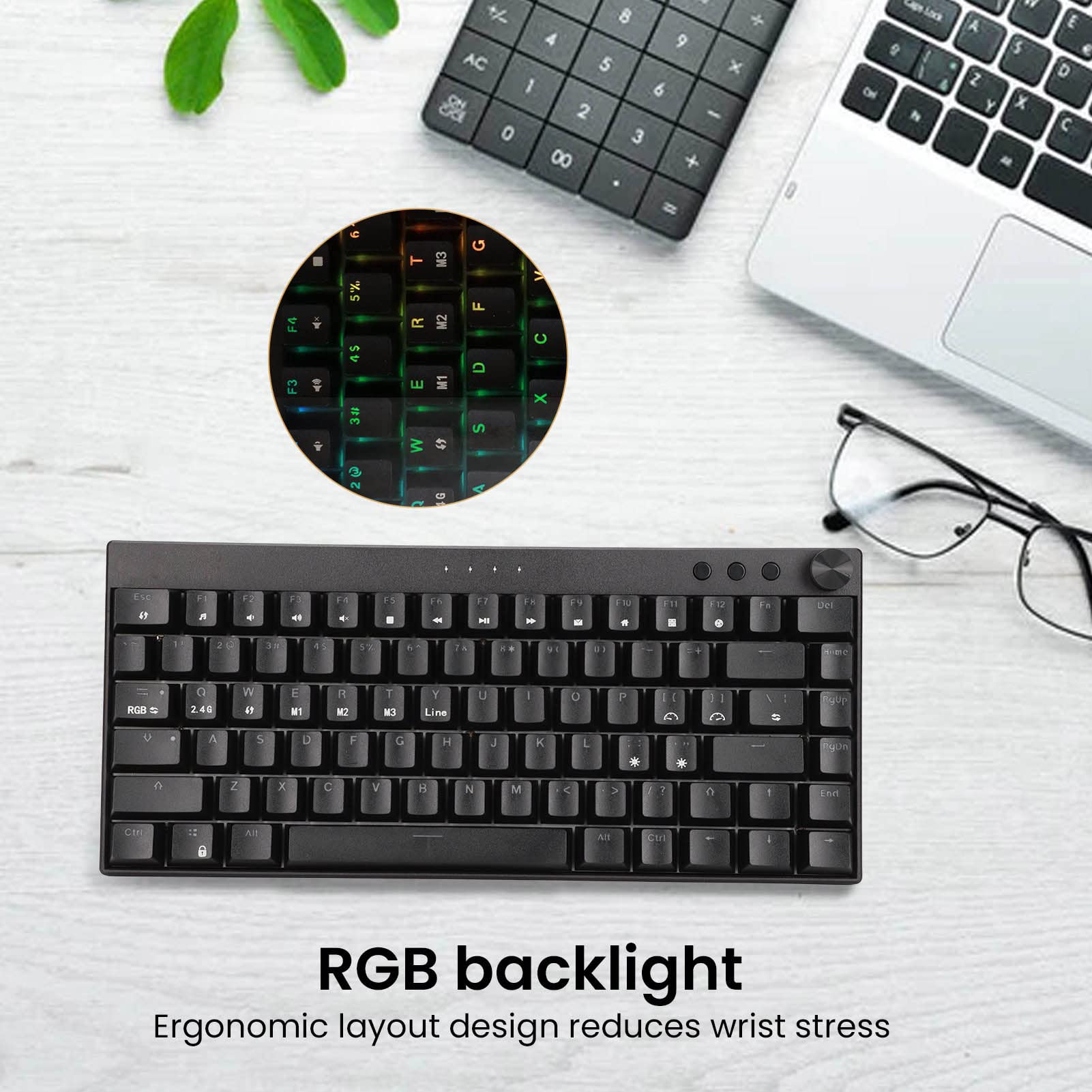 Amazon | プロフェッショナルメカニカルキーボードワイヤレス，82キー