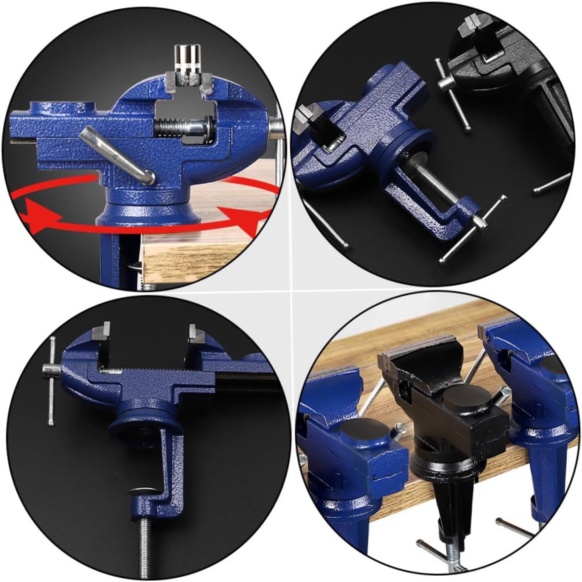Rotating Clamp Vise for Woodworking Bench Swivel Tabletop Vice for Vise Stand