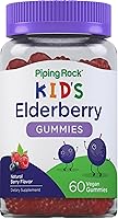 Vista 1 de Piping Rock Kids Elderberry Gummies 60 Count with Vitamin C and Zinc Berry Flavor Vitamins Vegan, Non-GMO, Gluten Free Supplement