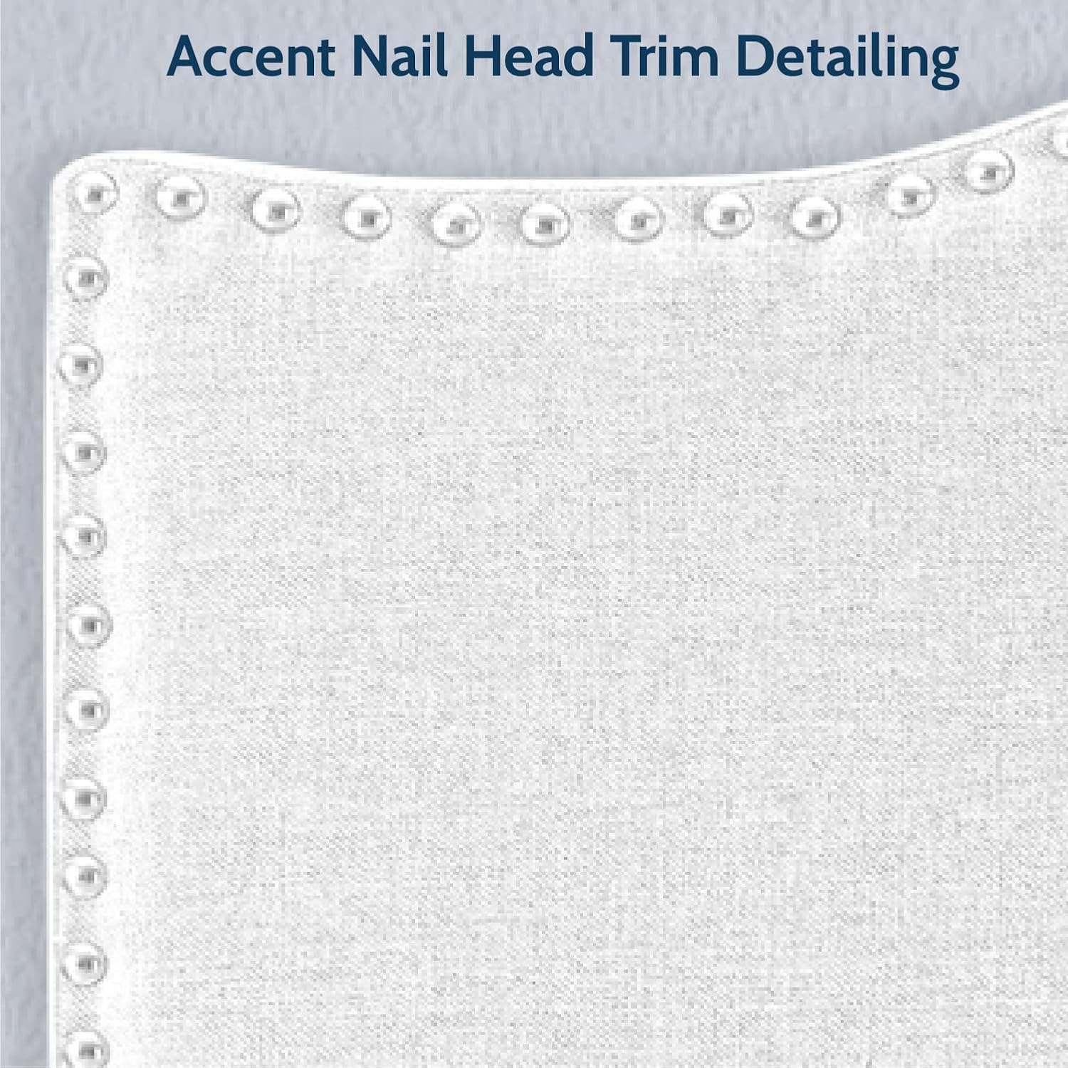 Naomi Home Catalina Full Size Bed Headboard, Square Tufted, White Linen Fabric, Height Adjustable 42"-52", Metal Legs, Wall/Bed Mount