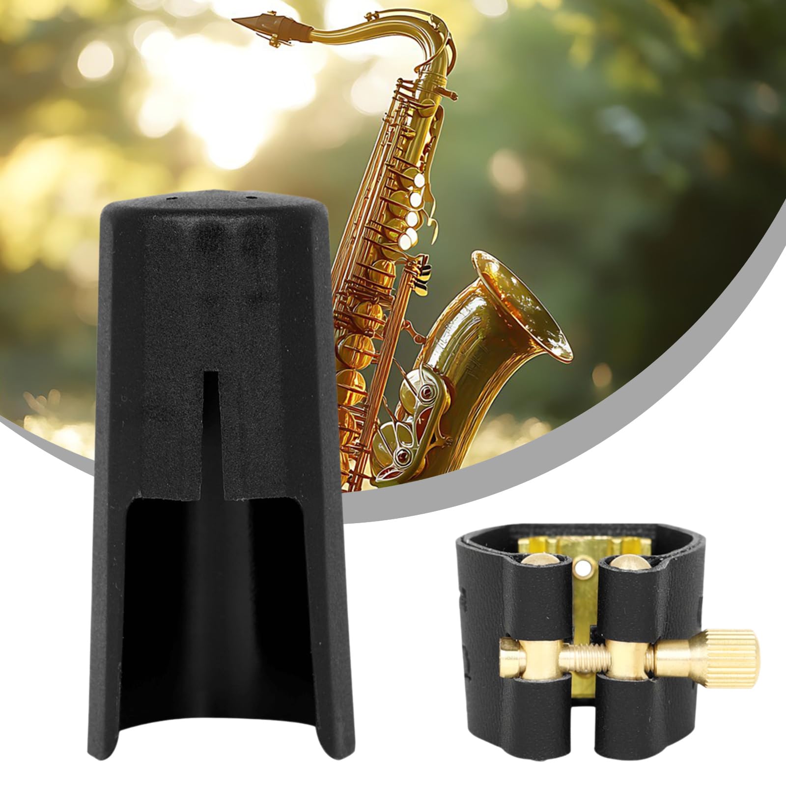Leather Ligature Fastener & Caps Saxophone Mouthpiece Ligature Caps Clip Saxophone Replacement Accessories