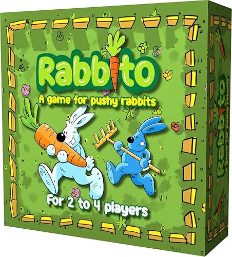 Miniatura 2 de Rabbito - Un juego para conejos agresivos - Tira los dados, empuja las zanahorias y rastrillarlas. Un divertido juego familiar de madera para niños