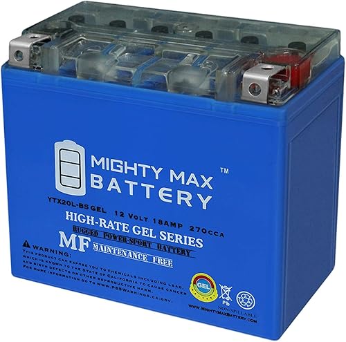 Mighty Max Battery YTX20L-BS Gel 12V 18AH Reemplazo para baterías CTX20L-BS YB16CLB