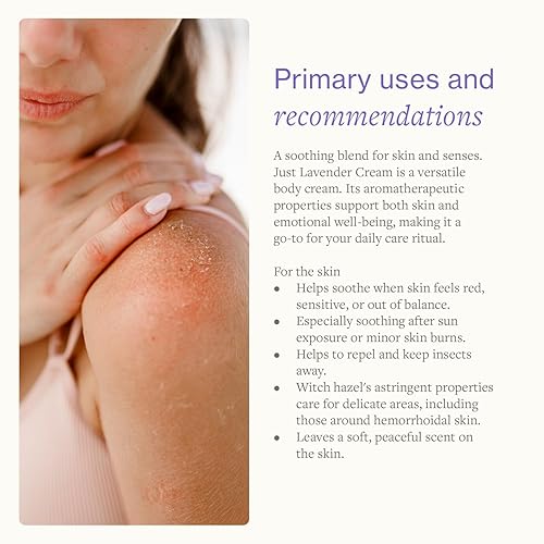 Miniatura 3 de Swiss Just Lavender Cream 2.12 oz - Crema de hierbas con aceite de lavanda, hamamelis y aloe vera, alivia las molestias para quemaduras, dermatitis
