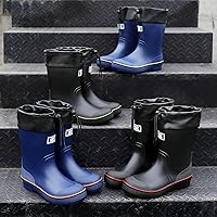 Vista 7 de Botas de lluvia para hombre, botas de goma impermeables para hombre con diseño único de PVC, cómodas y ligeras, botas de jardín resistentes