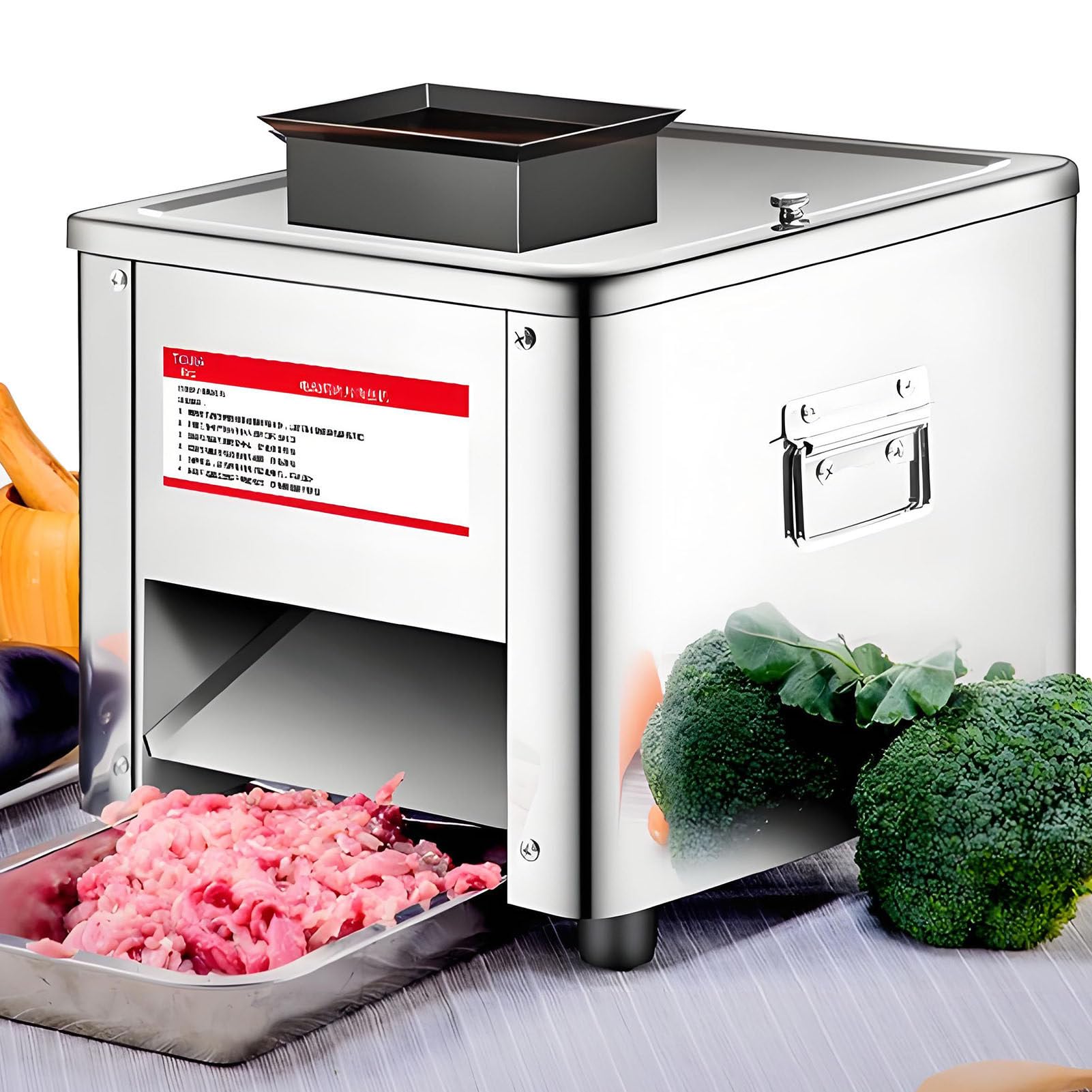 SHENGSHIYU Commercial Electric Meat Cutting Machine,850W Electric Meat Cutter Machine for Meat and Vegetables,Slicer/Shredder/Dicer Cutter,200kg/H,Cutter Diameter 85mm,Blade Thickness: 20mm