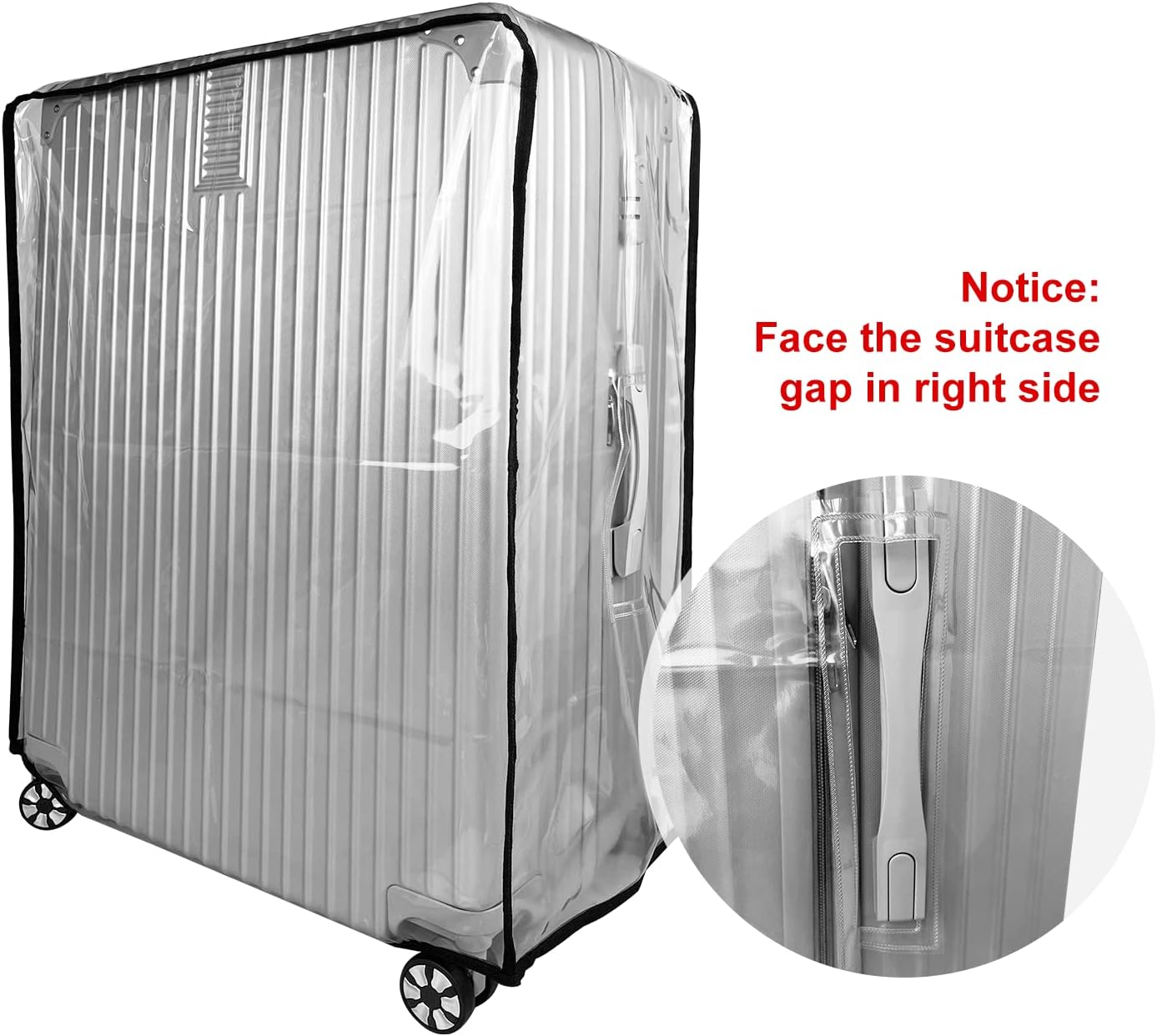 review Lesuda Luggage Cover 24 Inch Clear PVC Suitcase Cover Protectors for Wheeled Suitcase (24 Inch)