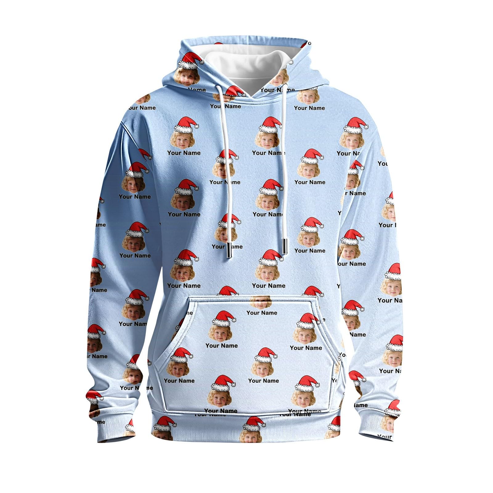 Sudadera Original Hombre Negra con Capucha Personalizada, Diseño Divertido De Navidad Chaquetones Invierno (Sky Blue, XXL) Sin Mangas Ropa Gym Tallas Grandes Sudaderas Mujer Gimnasio