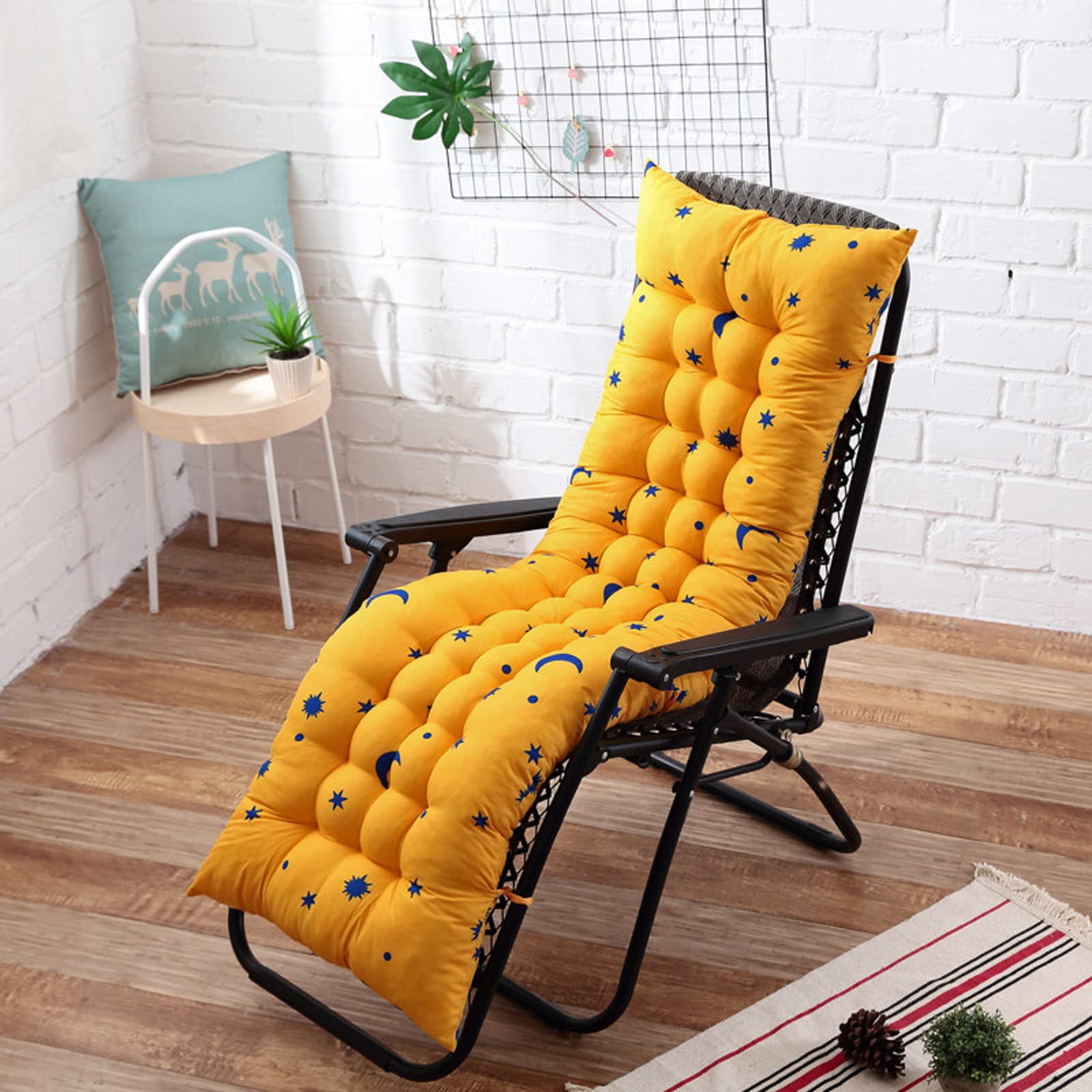 ADSEA Indoor Bench Cushion,Solid Color Lounger Patio Cushion,Soft High Back Reclining Chair Cushion,With Ties For Patio Chairs-E 170x48x8cm(67x19x3inch)