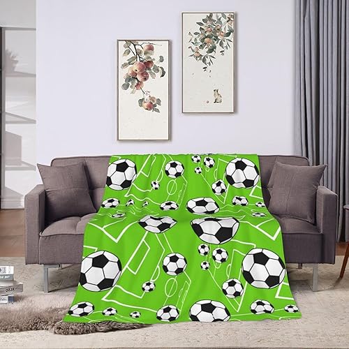 Miniatura 7 de Manta de fútbol suave y acogedora manta de microfibra para todas las estaciones, sofá, habitación, sillas, dormitorio, dormitorio para adultos y
