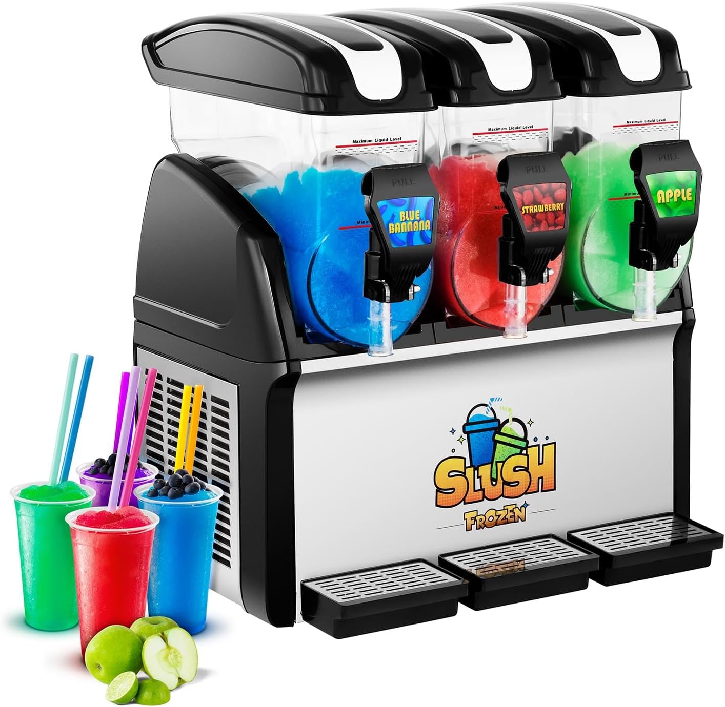 Royal Catering Slush Puppy Machine RCSL 3/15 (3 x 12 L, 980 W, Temperature range -3 to 2 °C, BPA-free)