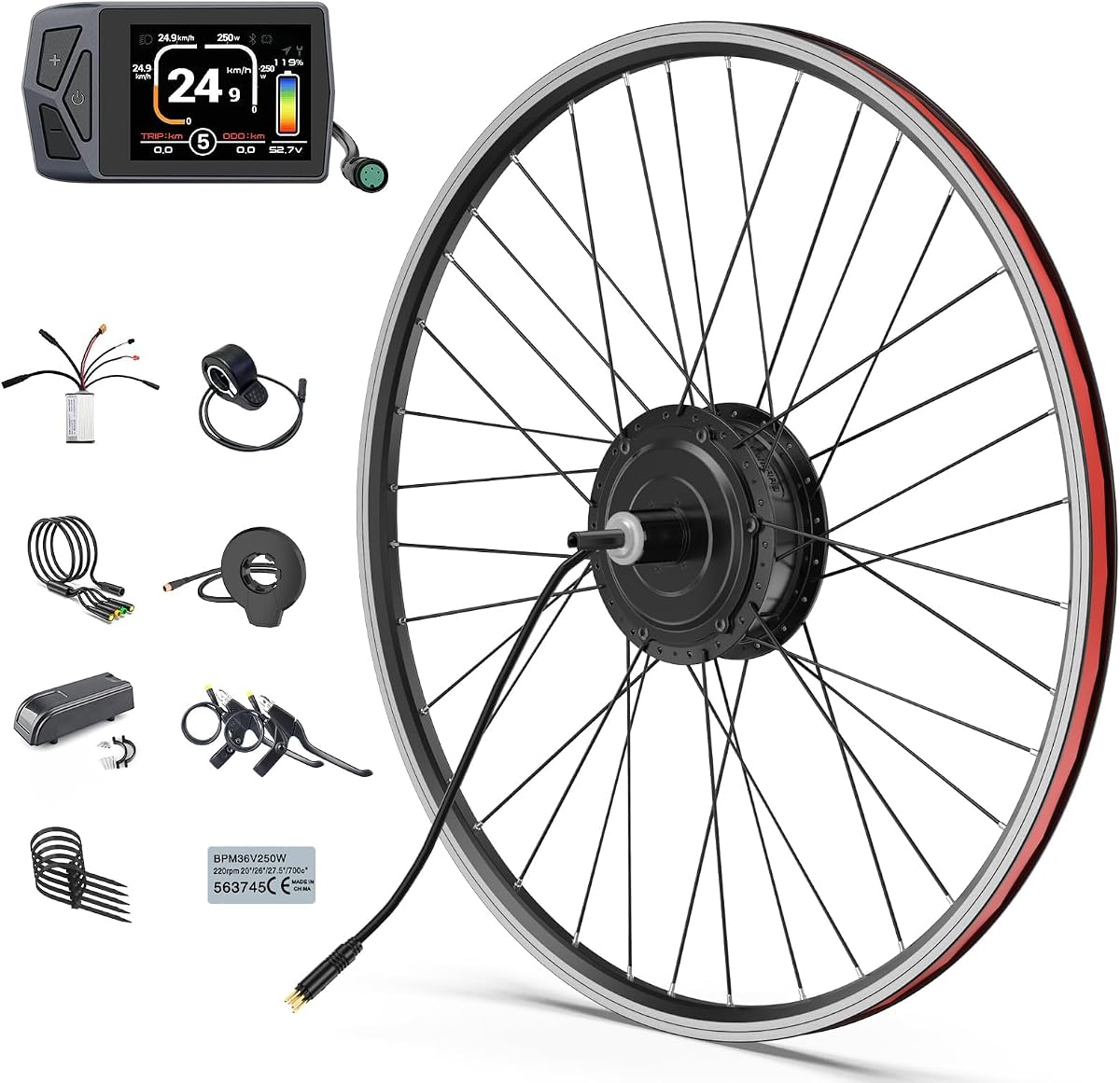 BAFANG Ebike Conversion Kit,G020 48V 500W Rear Hub Motor | With Display | Electric Bicycle Kit with Intelligent Controller | Brushless Geared Motor |135-142MM Rear Dropout