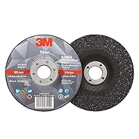 Vista 3 de 3M Disco de desbaste de centro deprimido plateado, 87454, T27, 5 pulgadas x 1/4 pulgadas x 7/8 pulgadas, paquete de 10, bordes de desbarbado