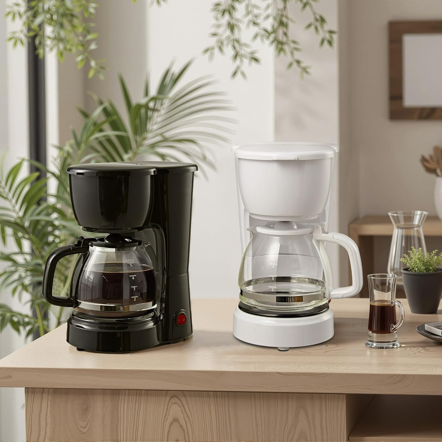 White 5-Cup Coffee Maker - Expertly Engineered Carafe Designed To Withstand High Temperatures, Water Level Window For Easy Visibility Of Coffee Levels