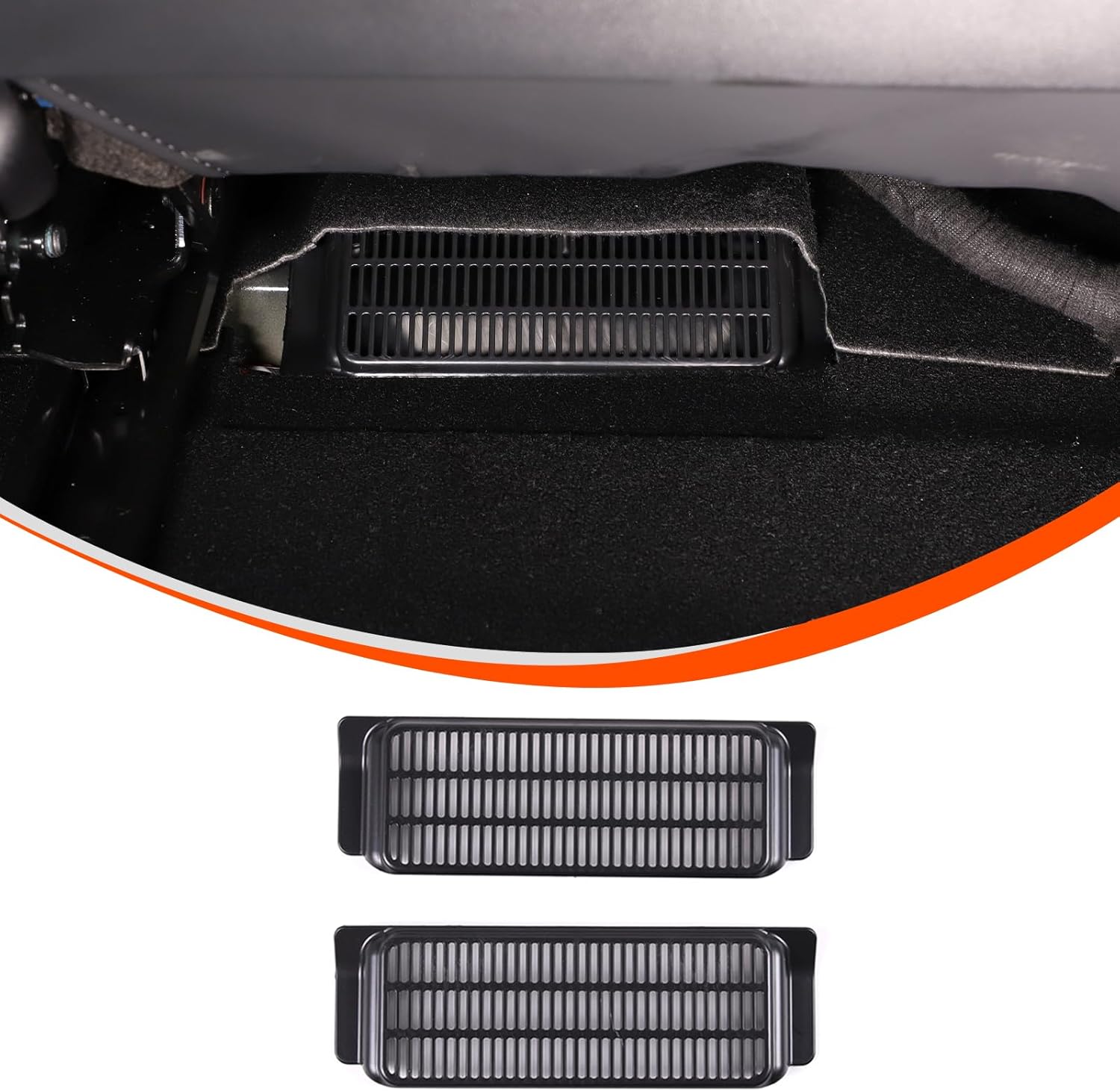 Car Air Outlet Dust Cover Fit for Tesla Model Y Model 3, ABS Under Seat Dust Cover, Anti-Blocking Air-Flow Vent Protection Dust Cover Trim, 2PCS (Model 3)