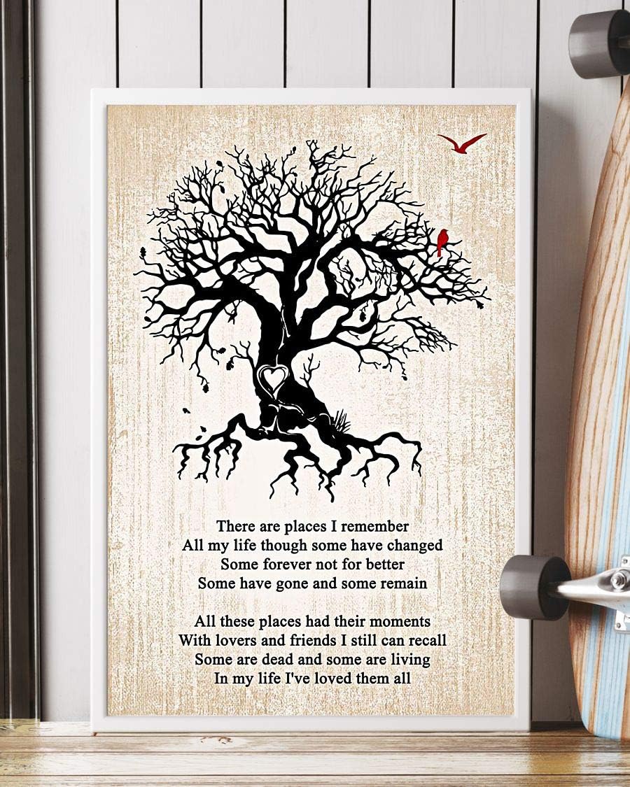 Amazon.com: There Are Places I Remember Lyrics Portrait Poster Print