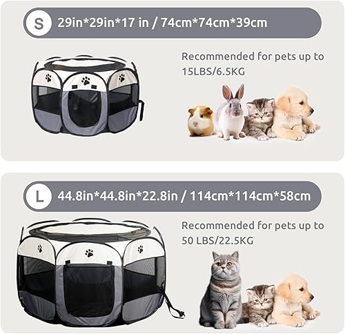 Miniatura 6 de Corralito portátil para mascotas, corralito plegable para mascotas, corralito de ejercicio para mascotas, tienda de campaña, casa para gatos, para