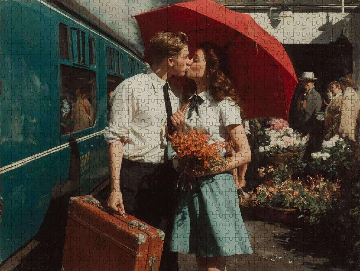 Puzzle Arte con Scatola Donna, Amore Puzzle Legno 2000 Pezzi Adulti 99x70cm, Attività di Intrattenimento ad Alta Difficoltà, DIY Classici Gioco, Jigsaw Per Tutta La Famiglia, Estate Regalo, 0-2590