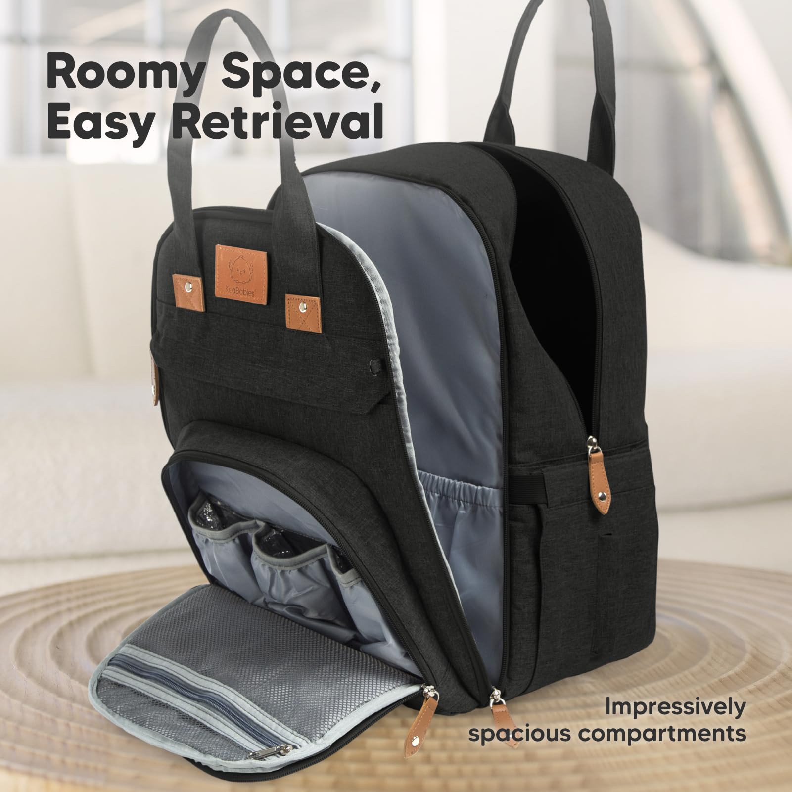 KeaBabies Borsa Fasciatoio Zaino - Borsa Fasciatoio con Materassino, Zaino Fasciatoio Grande, Borsa Fasciatoio Organizer per Passeggino, Borse Porta Bebè per Mamma, Papà
