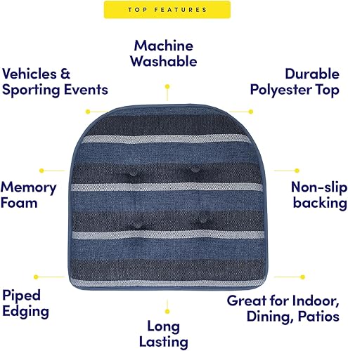 Miniatura 301 de Sweet Home Collection Cojines de espuma viscoelástica para silla, goma antideslizante y parte trasera de goma antideslizante en forma de U de 17 x