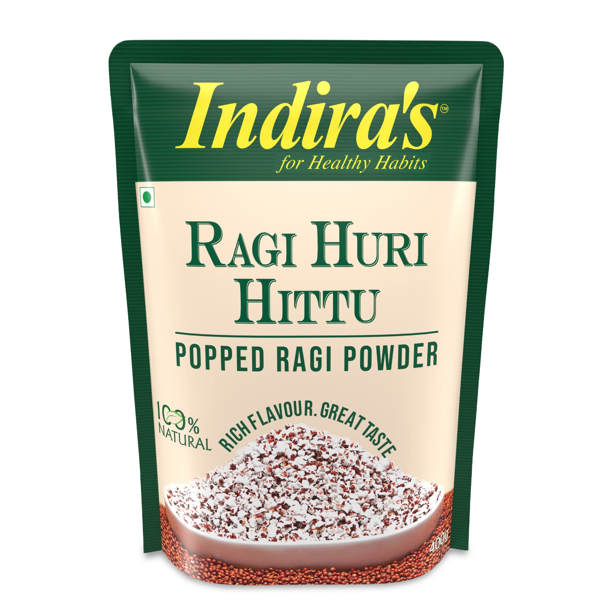 Indira's Ragi Huri Hittu (Ragi Huri Hittu - 400g) (Pack of 2)