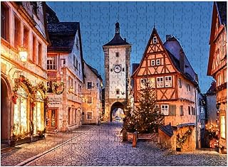 Wooden Puzzles Christmas Rothenburg ob der Tauber Bavaria Germany Jigsaw Puzzles for Adults 500 Pieces Impossible Puzzle Challenging Puzzle Educational Toys Decompression Game