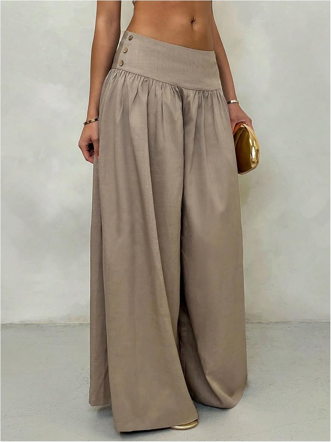 Milumia Women's Wide Leg High Waisted Palazzo Pants Beach Lounge Casual Trousers - Image 2