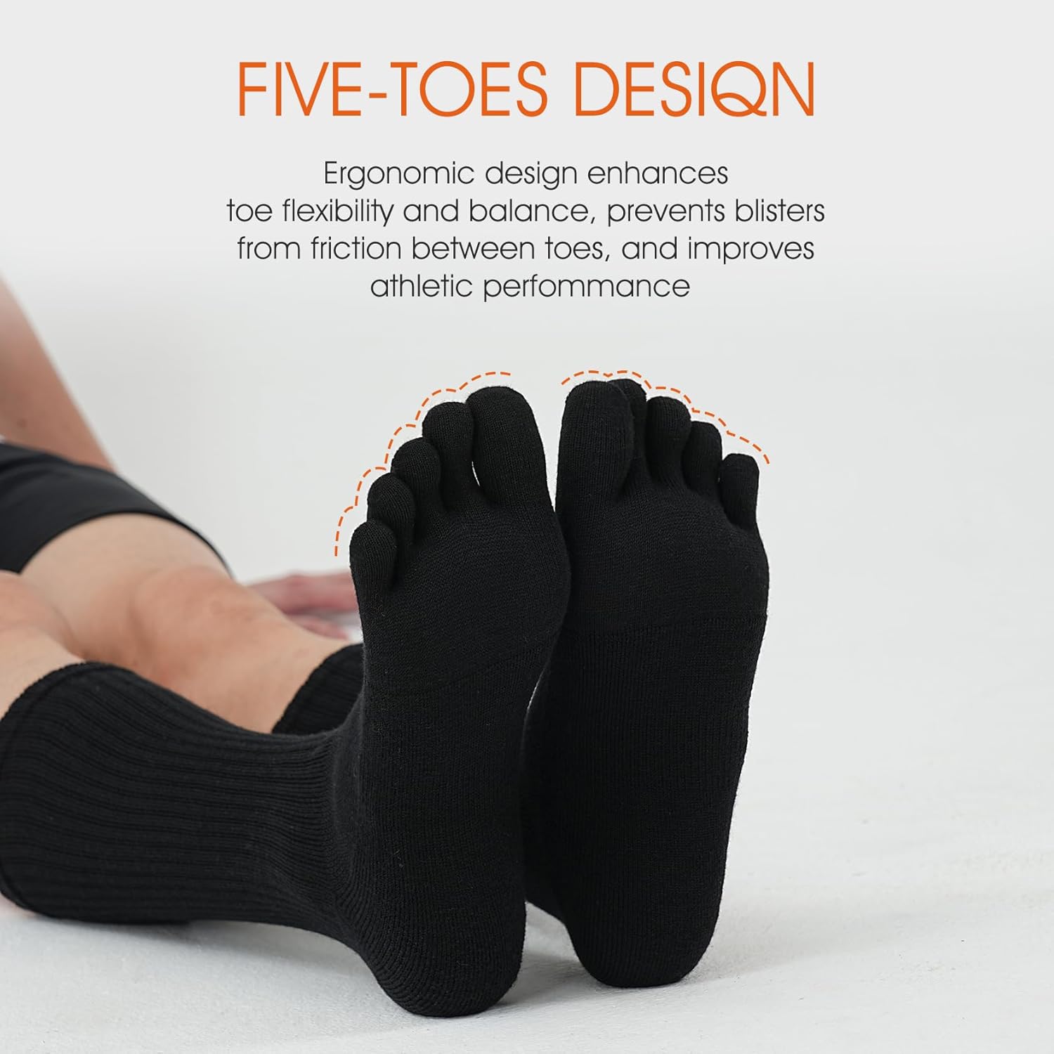 Merino Wool Toe Socks for Men and Women Hiking Crew Sock Cushion Boot Socks with Toes - Image 6