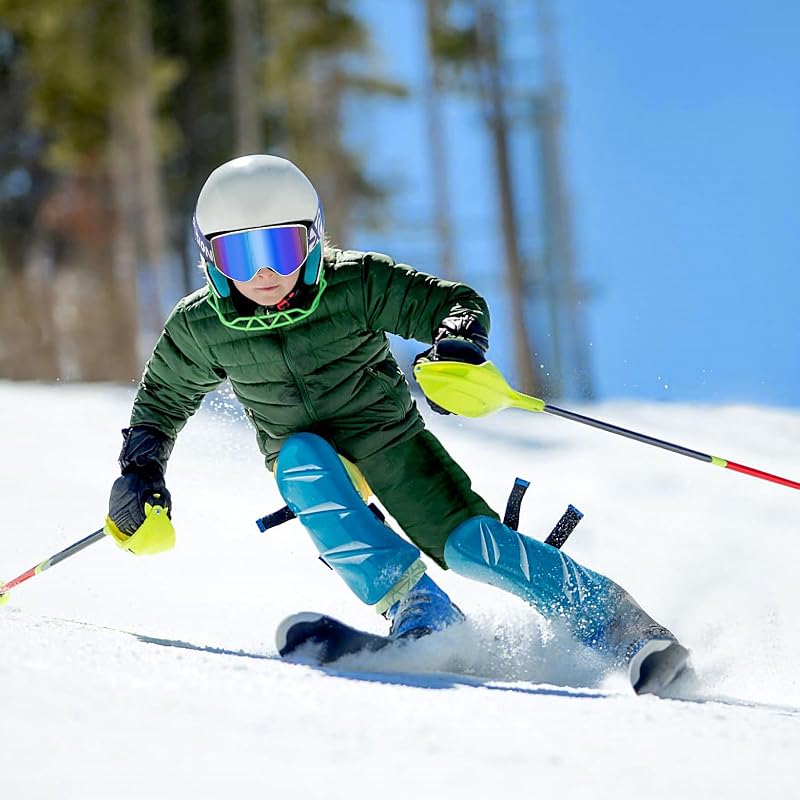 EXP VISION Gyerek Síszemüveg - Kék, Páramentes, 100% UV Védelemmel, Szemüveg Kompatibilis, Sisakkal Használható Snowboard Szemüveg 2-14 Éves