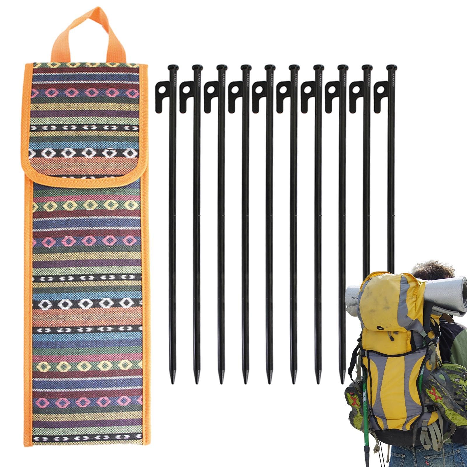 Ensemble de piquets de tente – Sac de rangement pour piquets de sol | crochets | Sac de rangement pour piquets de tente de camping en plein air, sac de rangement robuste pour piquets de tente de