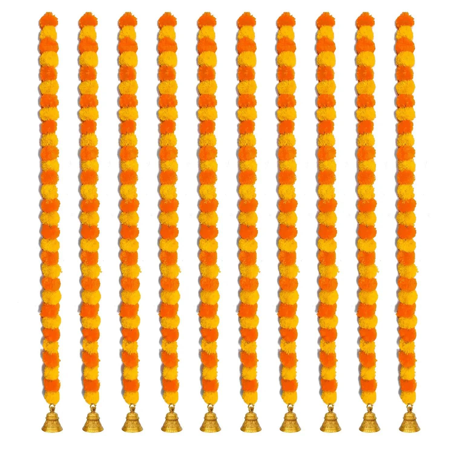 Buy X4Decor Artificial Marigold Fluffy Flowers with Golden Hanging