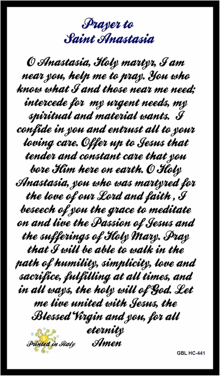 Saint Anastasia Patron of Weavers widows Suffering from Poison Candles Medal Prayer Card Chaplet Coronilla (4 Candles)
