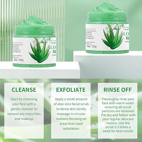 Miniatura 5 de Exfoliante y limpiador facial de aloe vera lavado facial exfoliante para puntos negros y acné