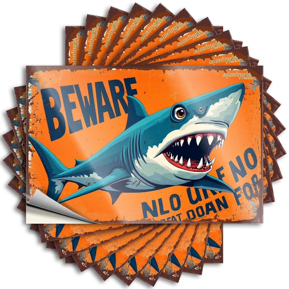 Modern Lettering Sticker Case | Beware of Shark Attack Book Essentials Sticker Pack(8X12CM)