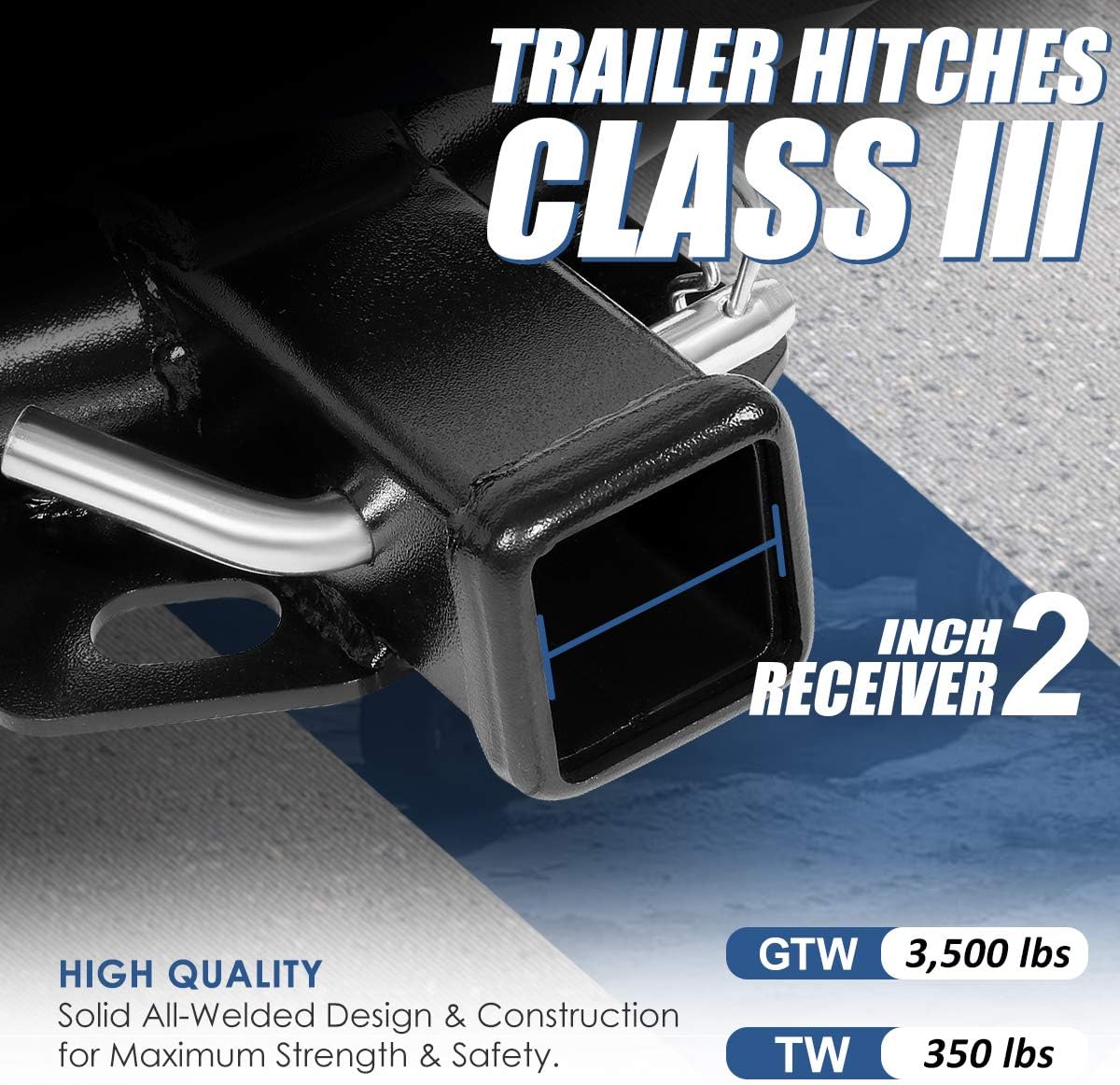 Auto Dynasty 2 Inches Class 3 Trailer Hitch Receiver Compatible with Equinox Vue Torrent Terrain 05-17