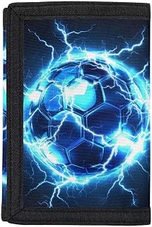 GIFTPUZZ Soccer Kids Wallets for Boys Teen Sport Trifold Wallet for Kids Age 4-14 Toddler/Youth Wallet with Coin Pocket Novelty Wallet for Childrens