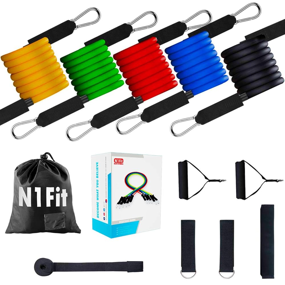 I nＢody  B A N D Amazon.com: Resistance Bands Set - 11pcs Exercise Bands with