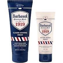 Barbasol 1919 Shave Bundle with Classic Shaving Cream and After Shave Balm | Made in the USA | Fortifying Ingredients, Clean Formula, Non-Aerosol 6 oz Shave Cream, 3 oz After Shave Balm